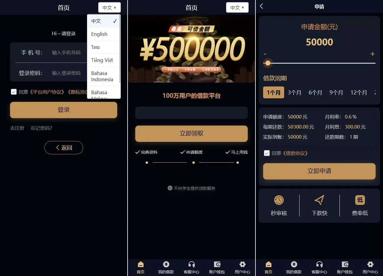 【多语言海外贷款系统】最新ui海外贷款系统+uniapp前端贷款源码+海外小额贷款系统+客服系统