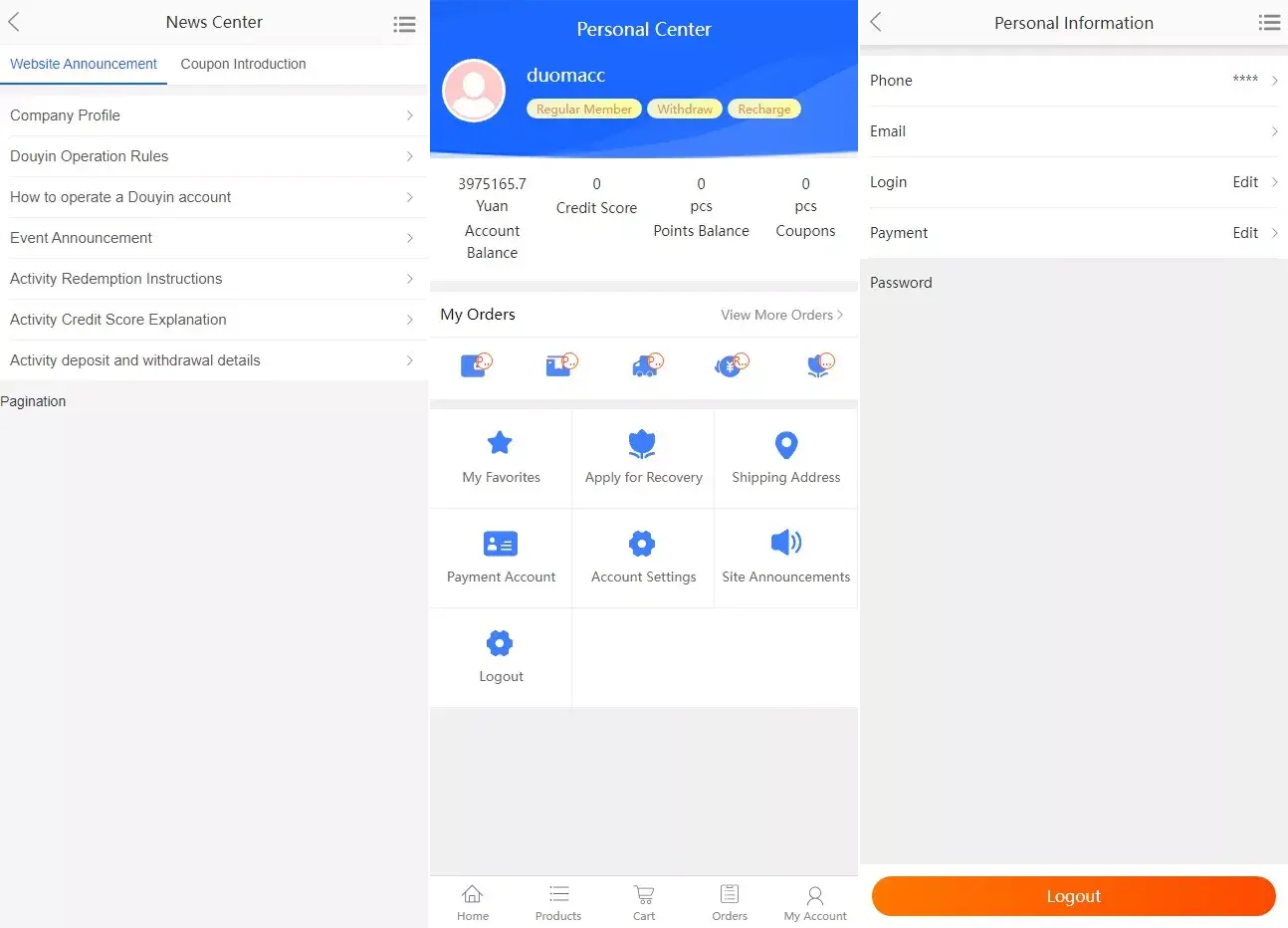 抖音/电商卷抢购回收系统源码:多语言投资理财商城UI定制与订单自动回收解决方案