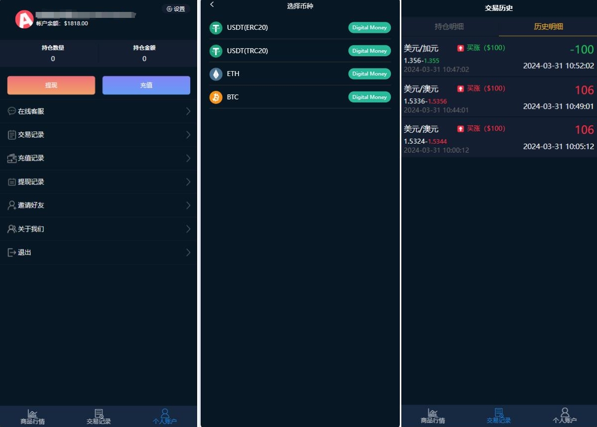 海外多语言微盘系统/外汇微交易源码/货币时间盘源码
