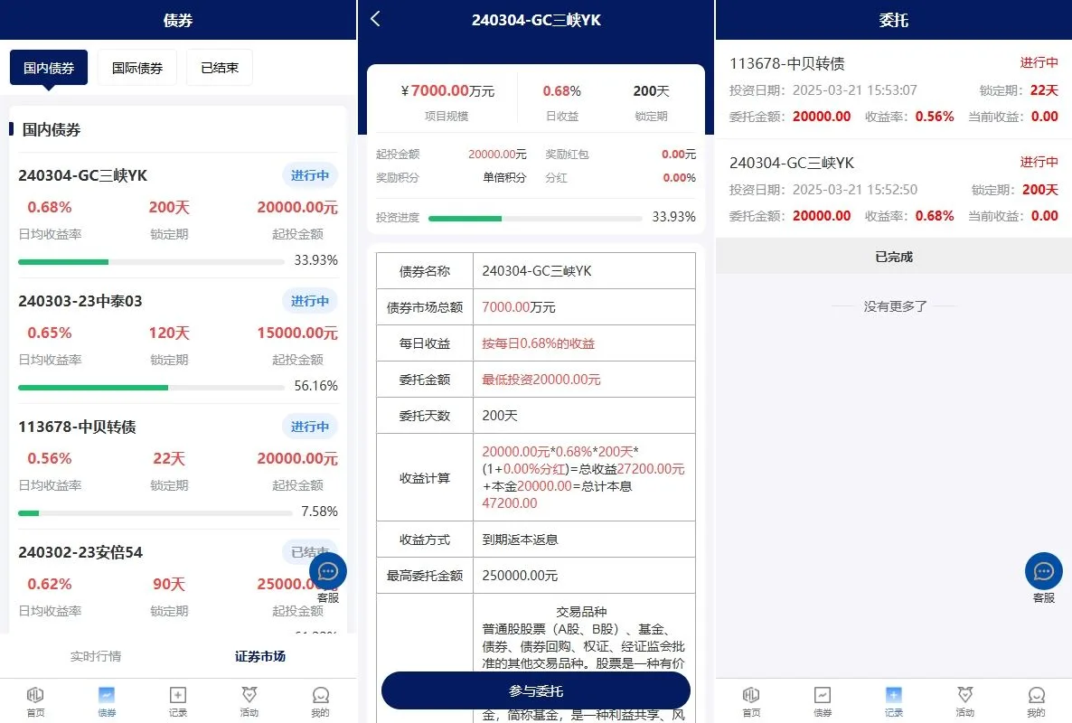 股票债券投资理财系统/贷款/投资收益计算/前端uniapp后端php