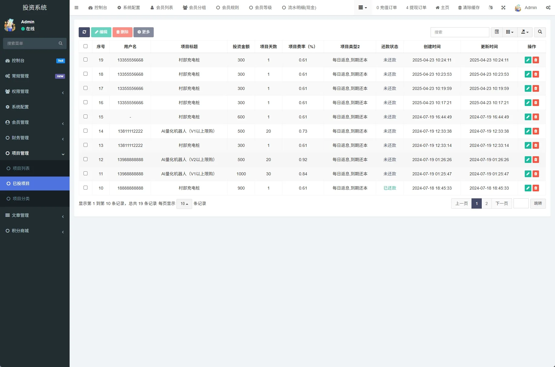 新版UI产品投资众筹返利系统/理财投资/前端uniapp